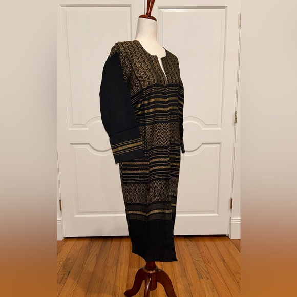 Hand loom vintage long blazer made in Oaxaca mex. - Picture 4 of 7